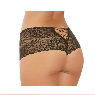 Dreamgirl 1326 Open Crutch Black Lace Panty