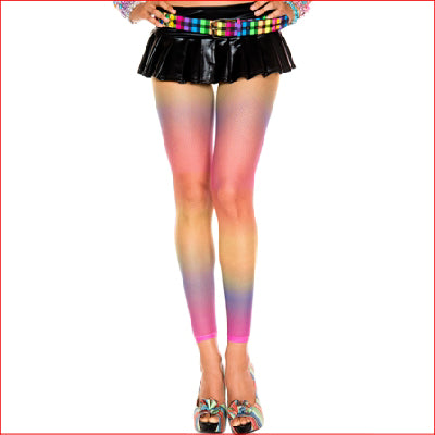 Rainbow Fishnet Leggings