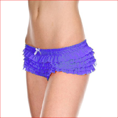 117 Soft Ruffle Tanga Short Purple