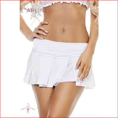 Solid Pleated Skirt White M/L