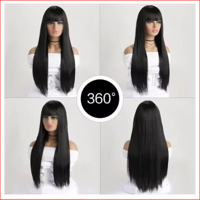 Colour Wig Long Straight Black 26inch
