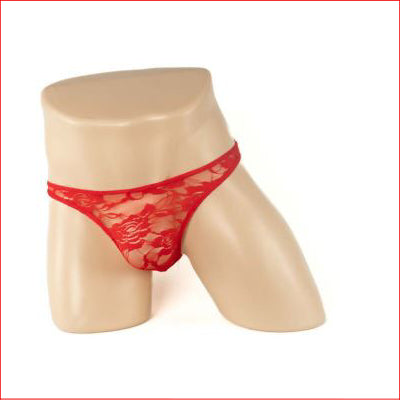 210 Mens Lace G-String Red