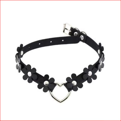 Choker Collar Black Daisy Chain