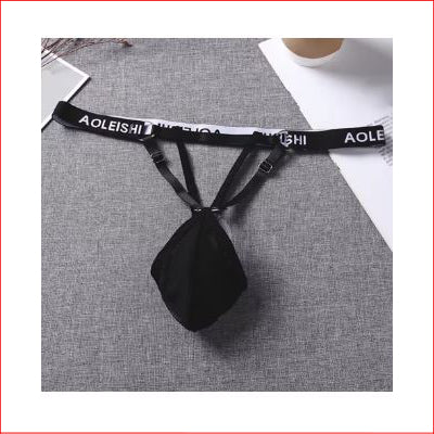 Mens G-String with Pouch Black