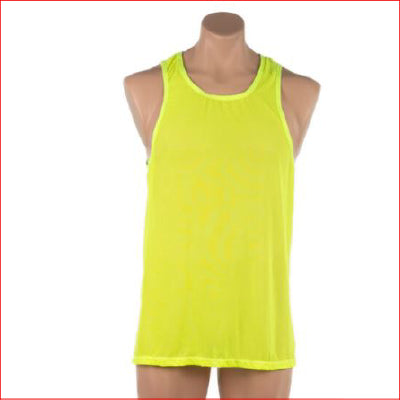 2318 Mens Fluro Singlet Large Yellow