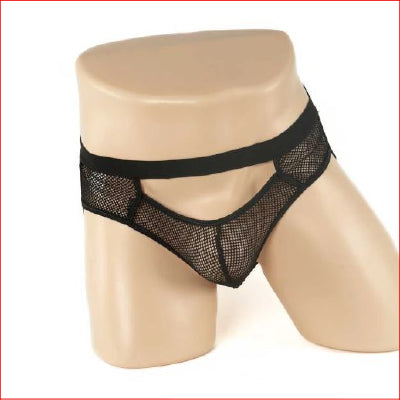 232 Mens Mesh JockStrap Black Medium