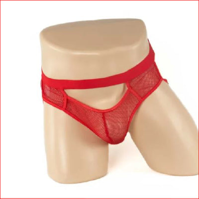 232 Mens Mesh JockStrap Red Large