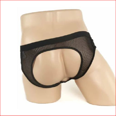 234 Mens Mesh Bumless Brief Black Medium