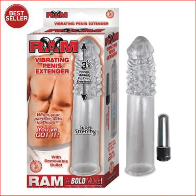Ram Vibrating Penis Extender -Clear