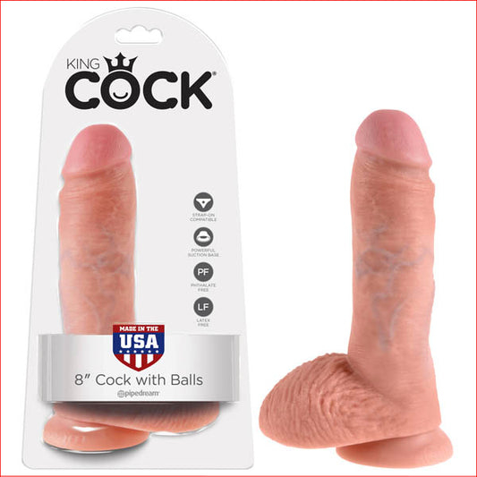 King Cock 8" Cock with Balls Flesh