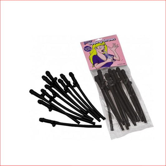 Dicky Sipping Straws Black 10pk