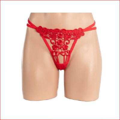 345 Floral G-String Red OS
