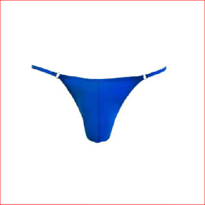 Mens Lycra G-String Blue L/XL