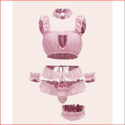Mens Cute Pink Kawaii Set with Choker