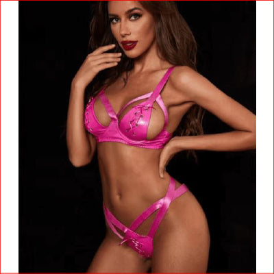 594 PVC 2 pc Eyelet Set Hot Pink Large