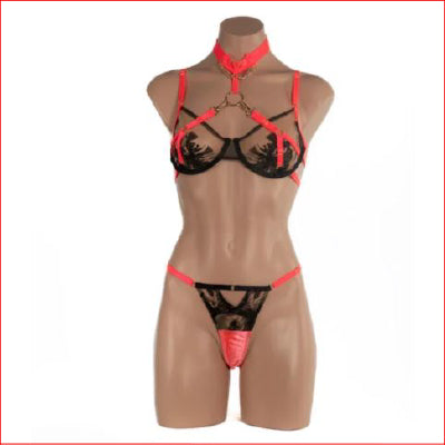 Nikita 2pce Set with Choker Black XLarge