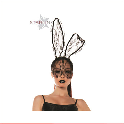Lace Bunny Mask Blk OS