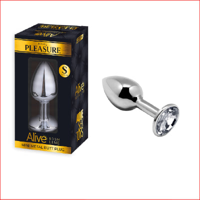 Pleasure Metal Butt Plug White Small
