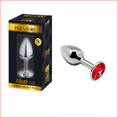 Pleasure Metal Butt Plug Red Small
