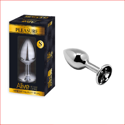 Pleasure Metal Butt Plug Black Small