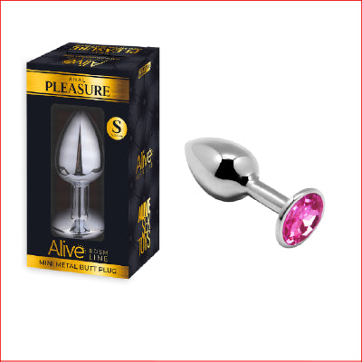 Pleasure Metal Butt Plug Pink Small