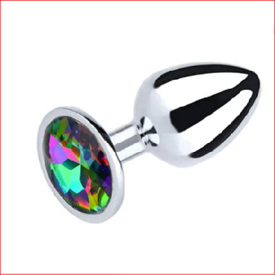 Medium Metal Butt Plug R/bow Round Gem