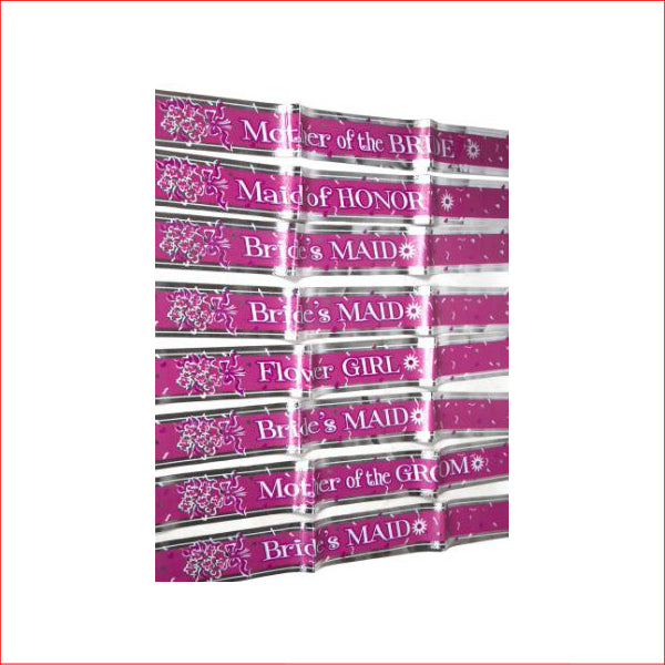 Bridal Party Sash Set Pink & Silver