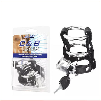 Double Metal Cock Ring with Locking Ball