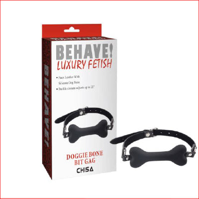 Behave! - Doggie Bone Bit Gag Black
