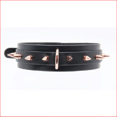 Spiked Faux Leather Collar