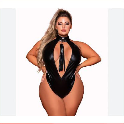 Dreamgirl Faux Leather Teddy & Flogger Q