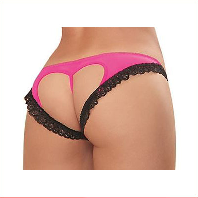 Open Back Heart Pants Hot Pink Medium