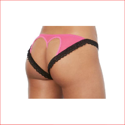Open Back Heart Pants Hot Pink Large