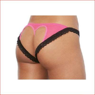 Open Back Heart Pants Hot Pink Smalll