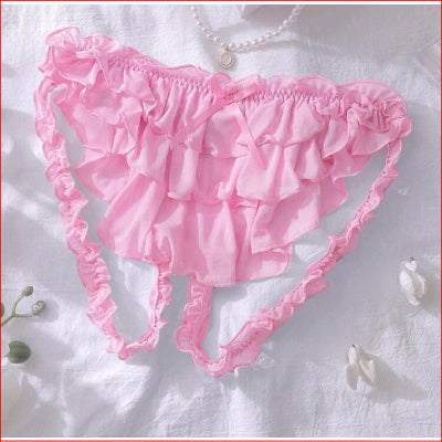 Mens Multi Layer Cake Hem Ruffle Pink
