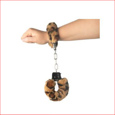 Fluffy Handcuffs Brown Leopard