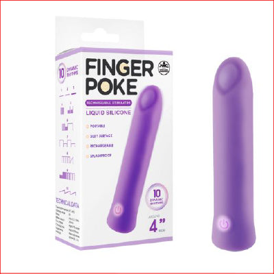 Finger Poke Silicone 4" Bullet Purple