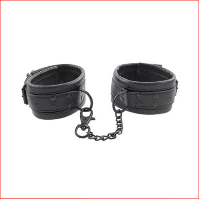 Soft Padded Leather Black Hand Cuffs