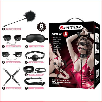 Pretty Love 8-piece Bdsm Kit Black