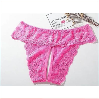 Lace Crutchless Hot Pink 14-16