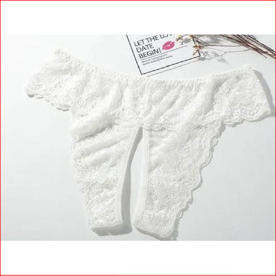 Lace Crutchless White 12-14