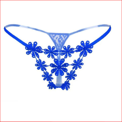 Lace Flower G-String Blue