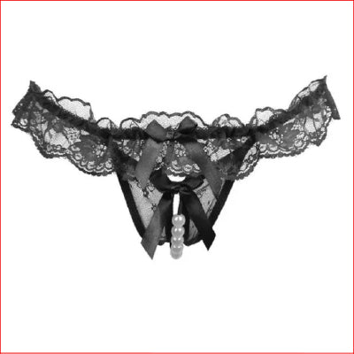 Lace Pearl Front G-String