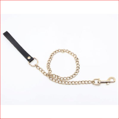 Leather & Chain Lead Gold