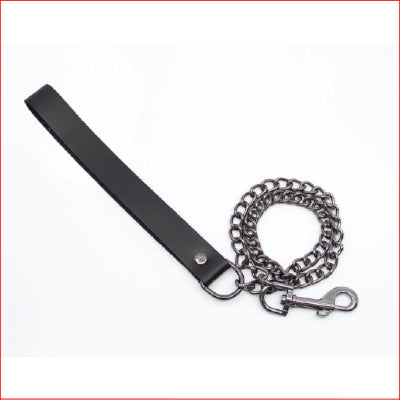 Leather & Chain Lead Pewter