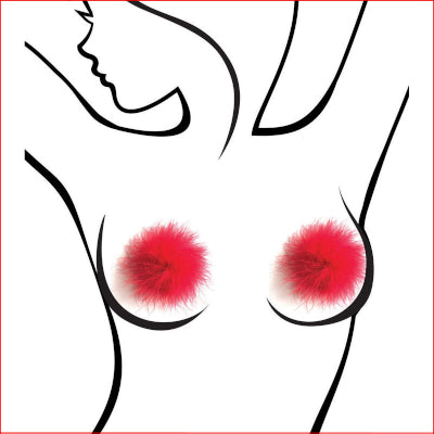 Sexy AF Nipple Couture Red Marabou