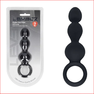 LEVELZ Beaded Silicone Anal Probe with Loop