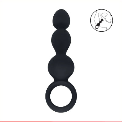 LEVELZ Beaded Silicone Anal Probe with Loop