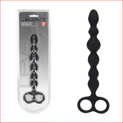 LEVELZ Beaded Silicone Anal Probe with Double Loop