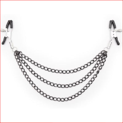 Nipple Clamps with 3 Chains Silver